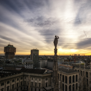 Vista dalle terrazze del Duomo di Milano